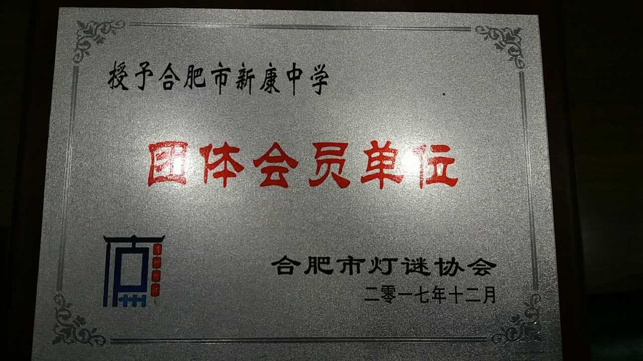 合肥市灯谜协会首批会员单位